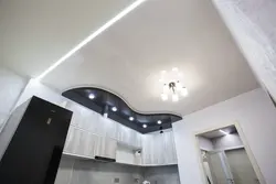 Криволинейные потолки на кухне фото
