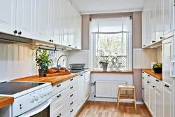 Kitchen on different walls photo