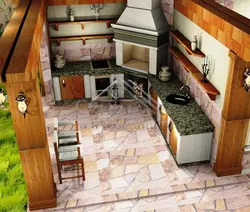 Летняя кухня с печкой фото