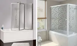 Bathtub With Plastic Curtains Photo