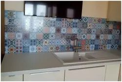 Kitchen with small tiles photo