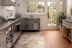 Kitchen with small tiles photo