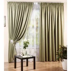 Silk curtains for the living room photo