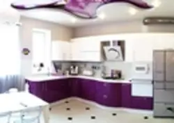 Purple ceiling in the kitchen photo
