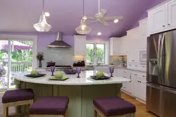 Purple ceiling in the kitchen photo