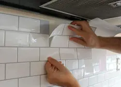 Self-adhesive panels in the kitchen photo