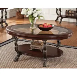 Oval table in the living room photo