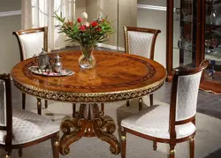 Oval Table In The Living Room Photo
