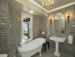Imitation tiles in the bathroom photo