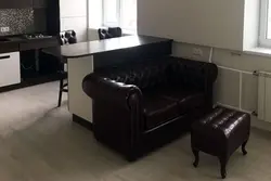 Black sofa for the kitchen photo