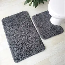 Серый коврик в ванной фото