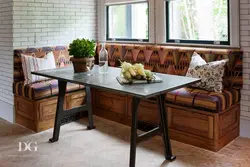 Wooden sofa for the kitchen photo