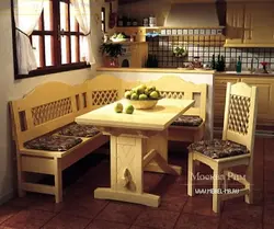 Wooden sofa for the kitchen photo