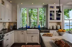 Photo of a kitchen with a window on the right