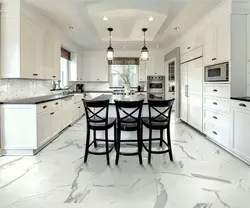 Glossy floor in the kitchen photo