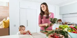 Photo of mom cooking in the kitchen