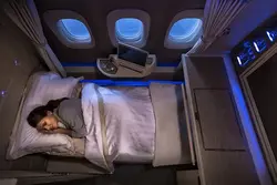 Sleeping places on the plane photo