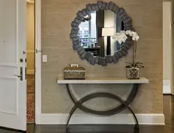 Hallway with oval mirror photo