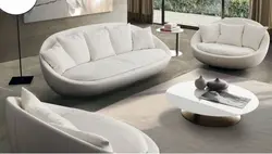Qonaq otağı fotoşəkili üçün oval divanlar