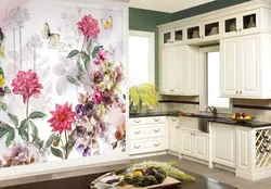 Wallpaper for kitchen flowers photo