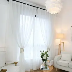 White tulle in the living room photo