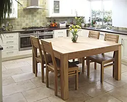 Square table in the kitchen photo