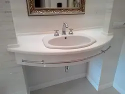 Photo of bathroom sink from above