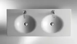 Photo of bathroom sink from above