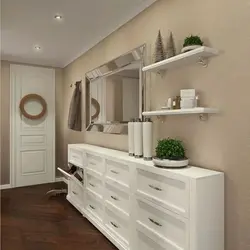 White chest of drawers in the hallway photo
