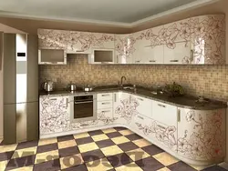 Kitchen facades with patterns photo