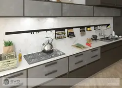 Черные рейлинги на кухне фото