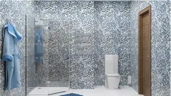 Ванна бөлмесінің фотосуретіндегі мозаикалық панельдер