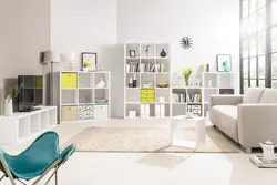 White Bookcase In The Living Room Photo