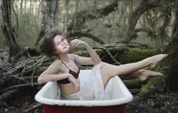 Photo with a bath in nature