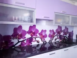 Фартук для кухни орхидеи фото