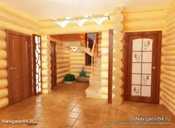Hallways In A Log House Photo