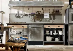 Кухня лофт из металла фото