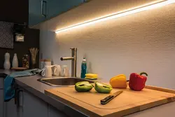 Linear lamps for the kitchen photo