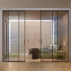 Glass door to bedroom photo