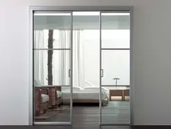 Glass door to bedroom photo
