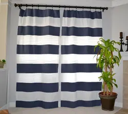 Striped Curtains For The Kitchen Photo
