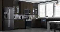 Кухня графіт кутняя дызайн фота