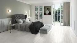 Gray linoleum in the bedroom photo