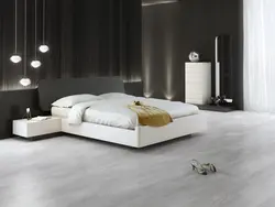 Gray linoleum in the bedroom photo