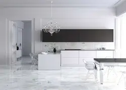 Glossy porcelain tiles in the kitchen photo