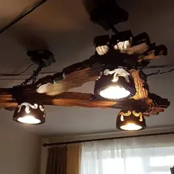 Деревянные люстры в гостиную фото