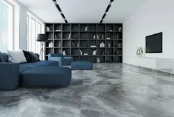 Dark tiles in the living room photo
