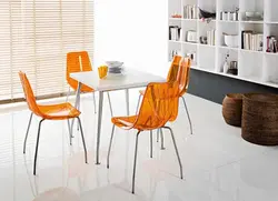 Plastic chairs in the kitchen photo