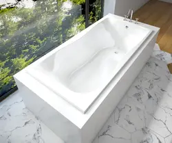 Photo bathtub made of cast marble