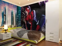 Photo wallpaper for a boy's bedroom